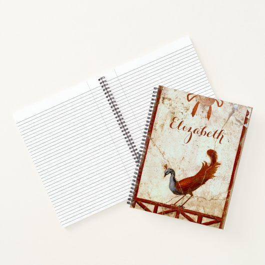 Carnet Peacock sur Fresco Ancienne peinture romaine antiq (Intérieur)