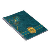 Carnet Peacock Turquoise monogrammé pour l'auteur (Côté Droit)