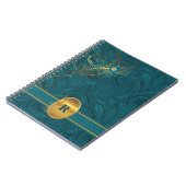 Carnet Peacock Turquoise monogrammé pour l'auteur (Côté gauche)