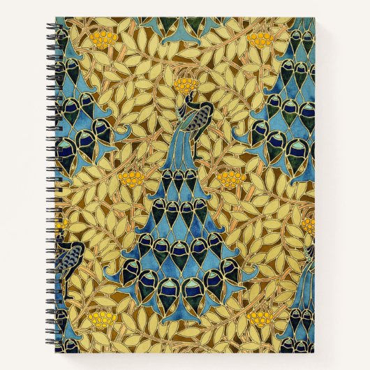 Carnet Peacocks Birds Rowan Trees Art Nouveau (Devant)