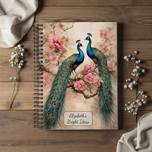 Carnet Peacocks in Blossom