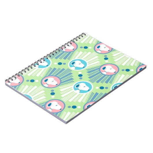 Carnet Peanuts | Snoopy Mint Green Deco Dreams Pattern (Côté gauche)