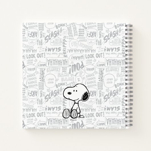 Carnet PEANUTS | Snoopy on Black White Comics (Dos)