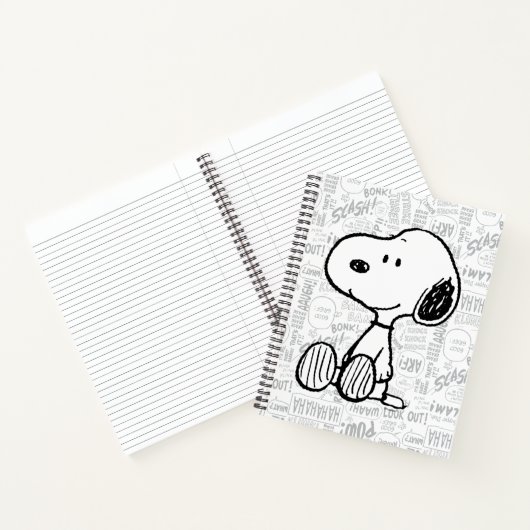 Carnet PEANUTS | Snoopy on Black White Comics (Intérieur)