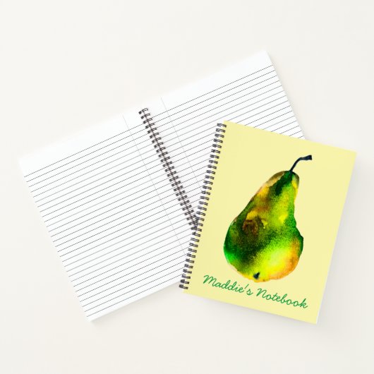 Carnet Pear aquarelle fruit vert (Intérieur)