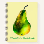 Carnet Pear aquarelle fruit vert (Devant)