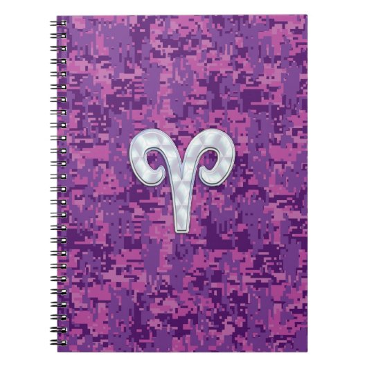Carnet Pearl Like Aries Zodiac Sign on Camo numérique (Devant)
