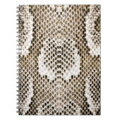 Carnet peau de python, motif de serpent, motif de peau an (Devant)