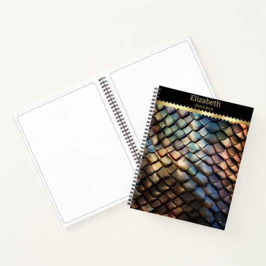 Carnet Peau de serpent venimeux vibrant et texturé (Intérieur)