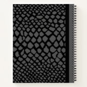 CARNET PEAU DE SERPENTINE NOIRE ET GRISE D'ÉLÉGANCE SNAKE (Dos)