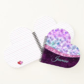 Carnet Peau de sirène rose argent faux strass monogramme  (Intérieur)