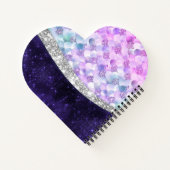 Carnet Peau de sirène violet argent faux strass monogramm (Dos)