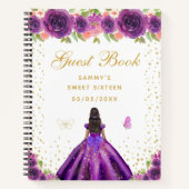 Carnet Peau foncée violette Florale Princesse Sweet sixte (Devant)