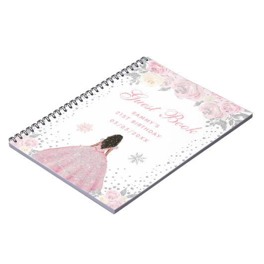 Carnet Peau rose foncée hiver Princesse (Côté gauche)