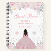 Carnet Peau rose foncée hiver Princesse Sweet sixteen (Devant)