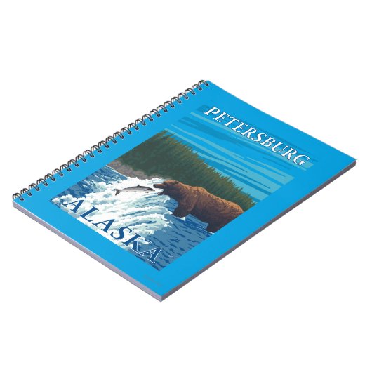 Carnet Pêche à l'ours dans la rivière - Petersburg, Alask (Côté gauche)