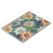 Carnet Pêche blanc bleu vert Floral (Côté gauche)