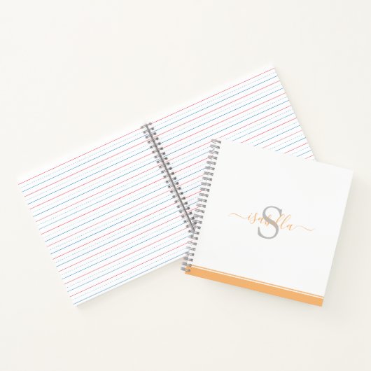 Carnet Pêche monogramme moderne (Intérieur)