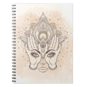 Carnet Pêche & Or Boho Fleur de Lotus Beauté