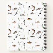Carnet Pêche Rod & Reel Poisson Thème Pêcheur Monogramme (Dos)