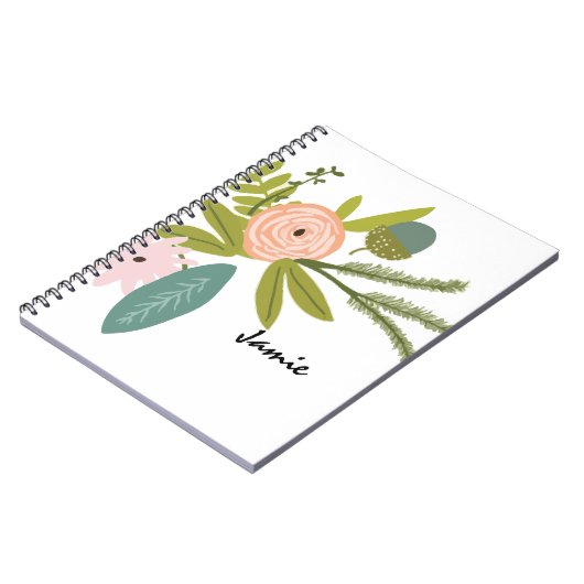 Carnet Pêche vert rose Flore et faune (Côté gauche)