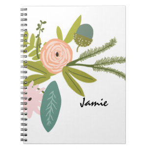 Carnet Pêche vert rose Flore et faune