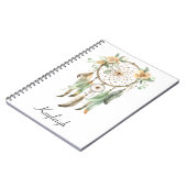 Carnet Pêcher Floral Green Dream Catcher (Côté gauche)