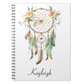Carnet Pêcher Floral Green Dream Catcher (Devant)