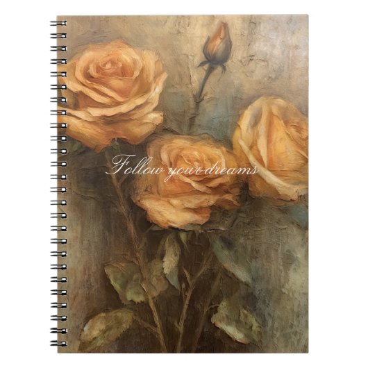 Carnet Pêcher Rose Floral Romantique (Devant)