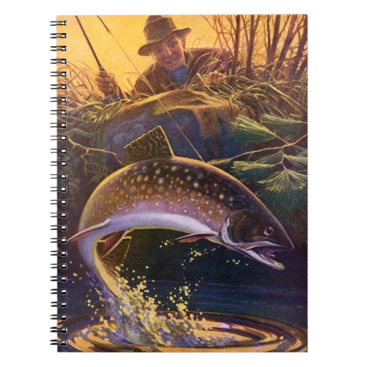 Carnet Pêcheur de truite vintage, Pêche sportive (Devant)