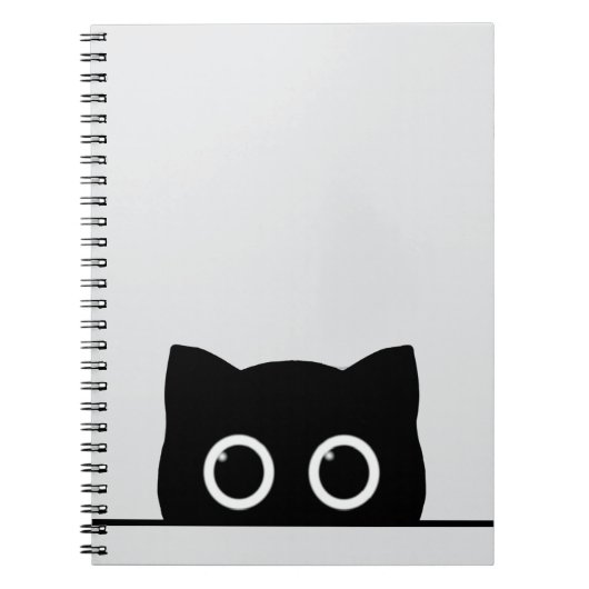 Carnet Peeking Black Cat Spiral Photo Notebook (Devant)