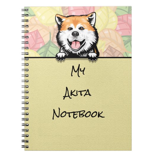 Carnet Peeking Cute Akita (Devant)