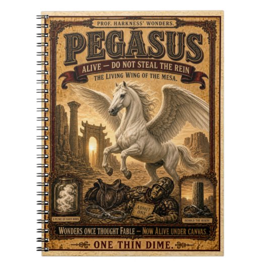 Carnet Pégase, Monstre de Cirque Vintage (Devant)