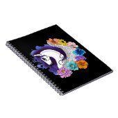 Carnet Pegasus Noir Floral (Côté Droit)