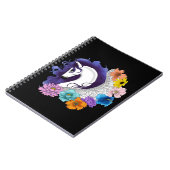 Carnet Pegasus Noir Floral (Côté gauche)