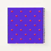Carnet Peint Coeurs rouges sur violet cadeau de la Saint- (Dos)