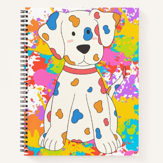 Carnet peinture à éclaboussure de chien (Devant)