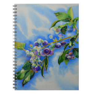 Carnet peinture à l'aquarelle de bleuet