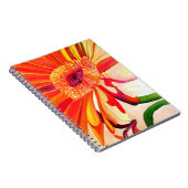 Carnet Peinture à l'aquarelle de gérbera rouge fleur art (Côté Droit)