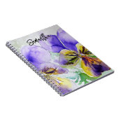 Carnet Peinture à l'aquarelle de viola violette pensée (Côté Droit)