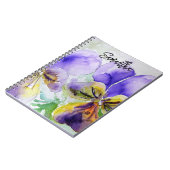 Carnet Peinture à l'aquarelle de viola violette pensée (Côté gauche)