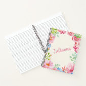 Carnet Peinture à l'aquarelle florale élégant personnalis (Intérieur)