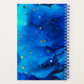 Carnet Peinture à l'encre d'alcool sous-marine bleu profo (Verso)