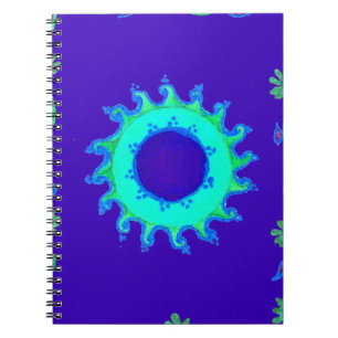 Carnet Peinture à l'huile d'art floral bleu Iridescente