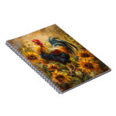 Carnet Peinture à l'huile de coq et de tournesol (Côté Droit)