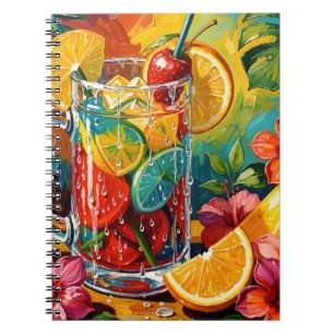 Carnet Peinture à l'huile impasto de cocktail d'été tropi