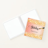 Carnet Peinture à parties scintillant or orange (Intérieur)