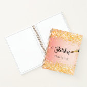 Carnet Peinture à parties scintillant or orange (Intérieur)