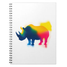 Peinture à Spray colorée Rhinoceros Silhouette