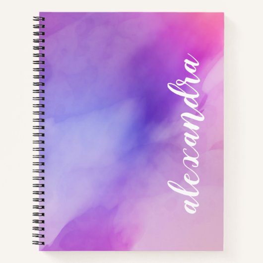 Carnet Peinture Abstraite à l'encre rose et violet (Devant)